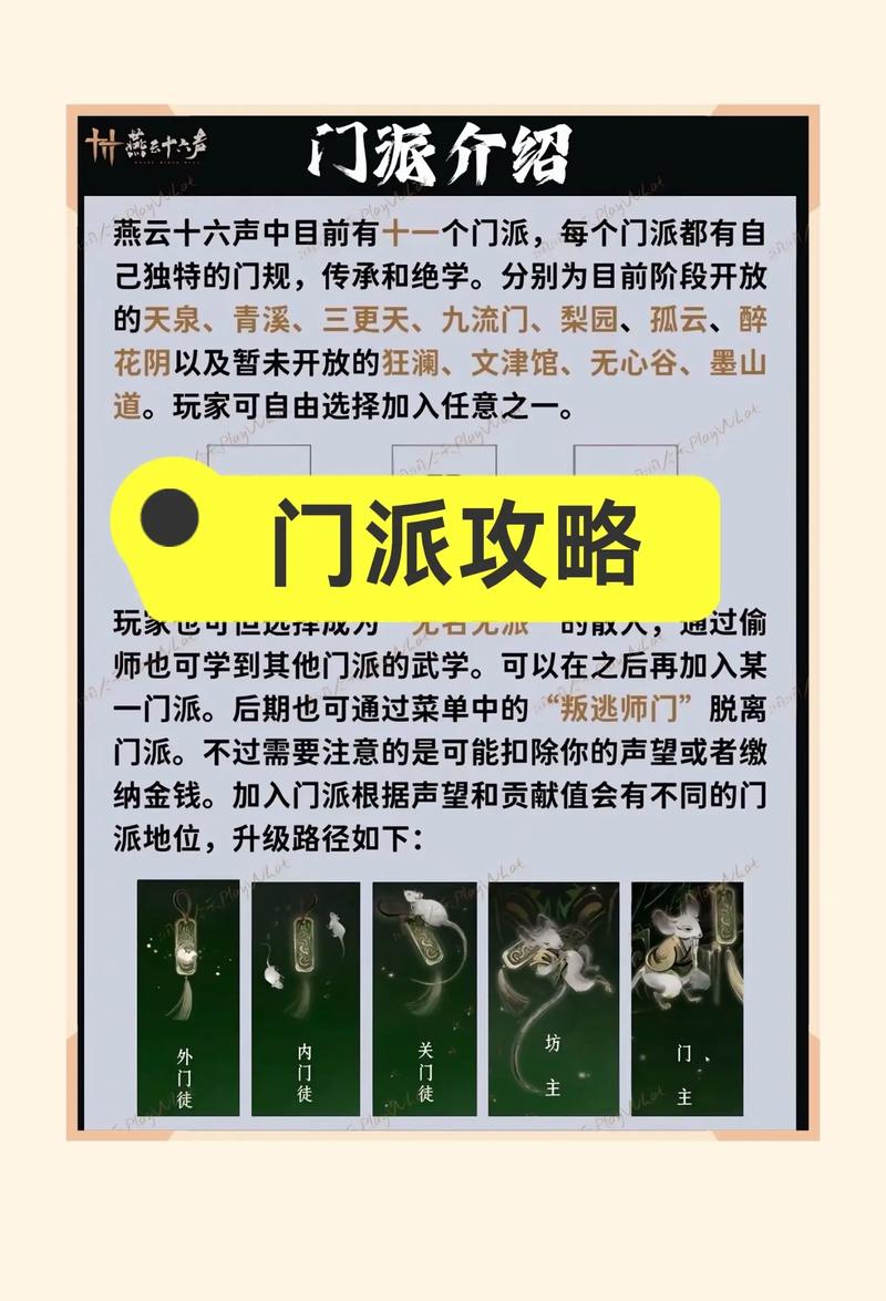 燕云十六声新手门派推荐：3分钟看懂哪个最适合你开荒-1
