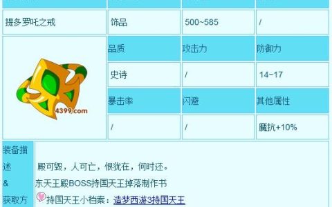 造梦西游3提多罗吒之戒获取攻略，5分钟教你轻松刷出极品属性