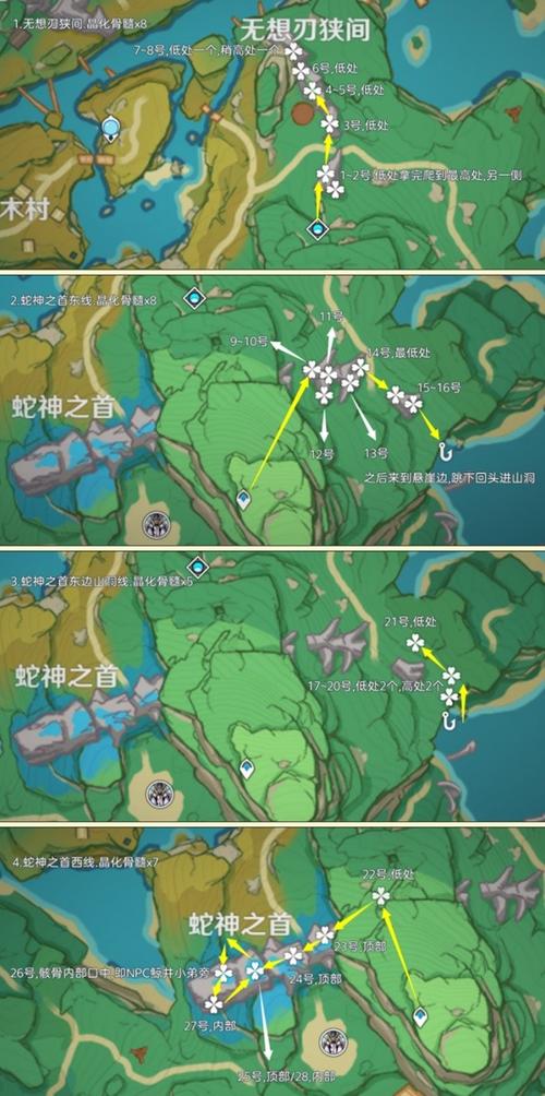 原神晶化骨髓采集路线图:3分钟高效刷满50个点位-1 原神晶化骨髓采集路线图:3分钟高效刷满50个点位-1
