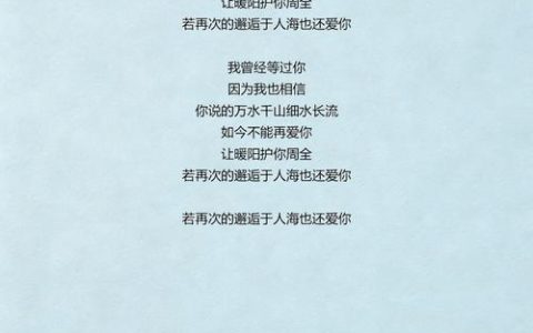 我曾等过你 因为我也相信 到底是什么歌？一首听哭无数人的金曲