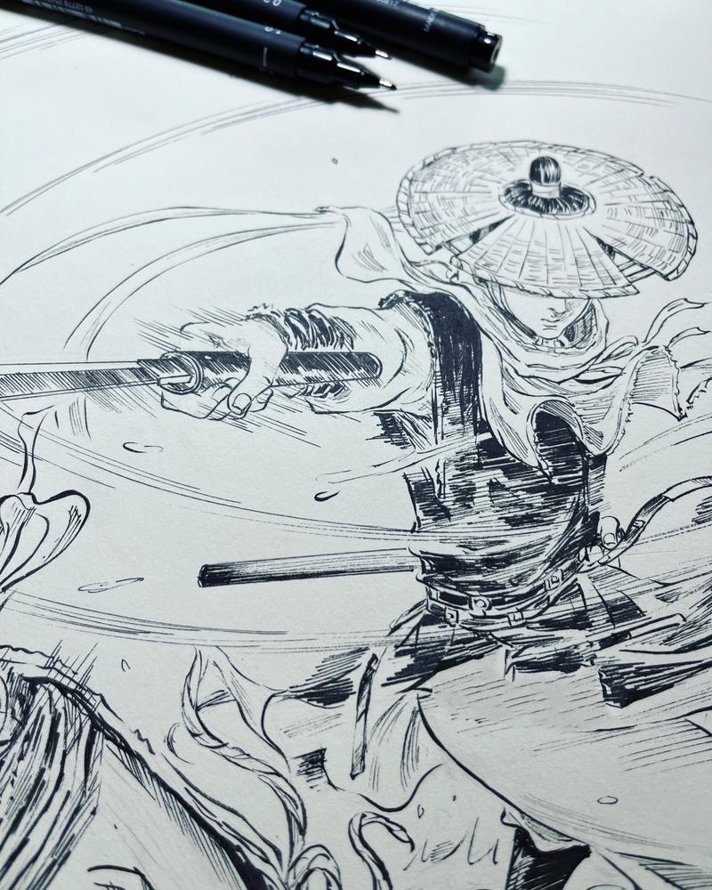 热血江湖素描画怎么画?3步画出经典角色爆帅效果